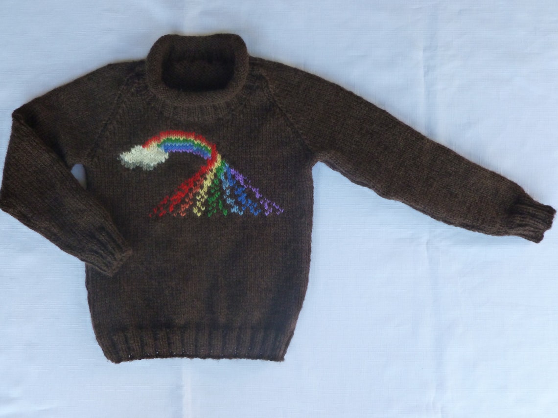 Girls Rainbow Jumper/Light Warm Wool Mix/Kids Jumper with Etsy