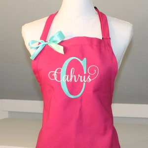 Tablier à monogramme avec lettre et nom - Cadeau parfait - Tablier personnalisé - Tablier brodé - Cadeau pour elle - Tablier à monogramme
