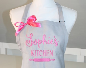 Kitchen Apron Personalized with Rolling Pin below