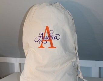 Monogrammed Laundry Bag with Letter and Name - Laundry bag with Monogram