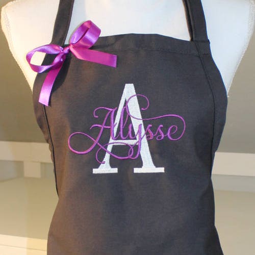 Monogrammed Apron With Letter and Name Perfect Gift Etsy