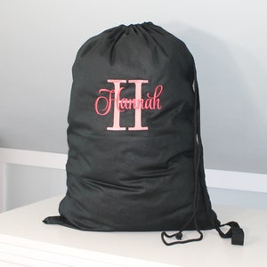 Monogrammed Laundry Bag with Letter and Name with Mayah font - Laundry bag with Monogram