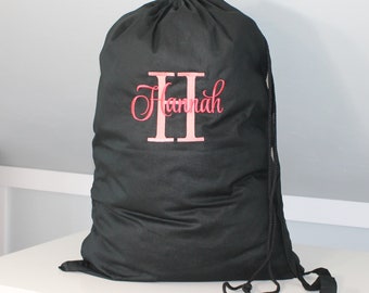 Monogrammed Laundry Bag with Letter and Name with Mayah font - Laundry bag with Monogram