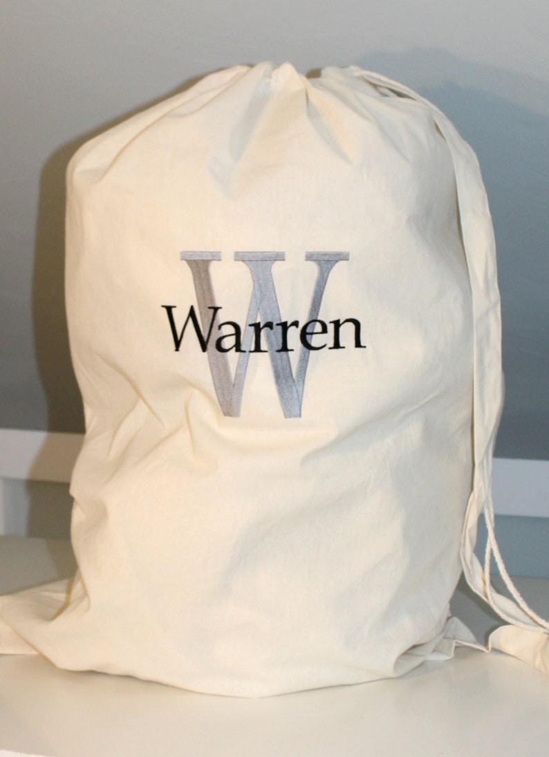 Monogrammed Laundry Bag With Letter and Name With Block Etsy