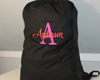 Monogrammed Laundry Bag with Letter and Name with Mayah font - Laundry bag with Monogram