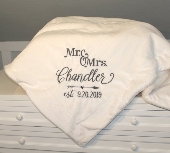Embroidered store wedding blanket