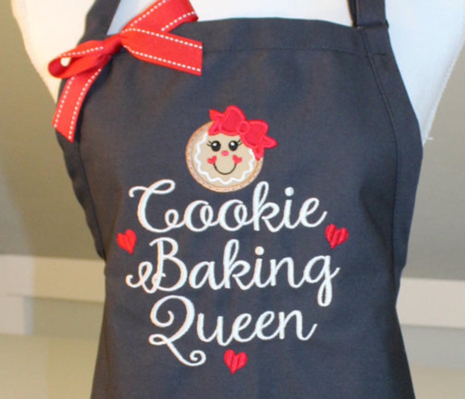 Cookie Baking Queen Apron in Charcoal Christmas Apron Etsy