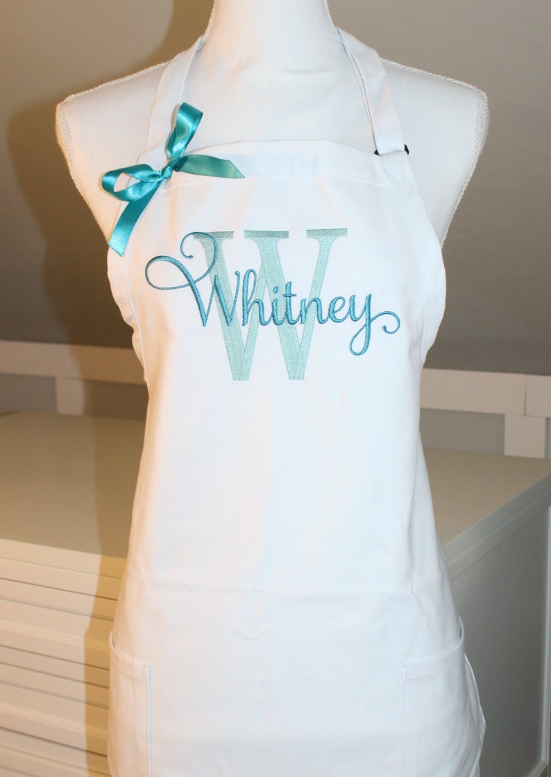 Monogrammed Apron with Letter and Name Perfect Gift Etsy