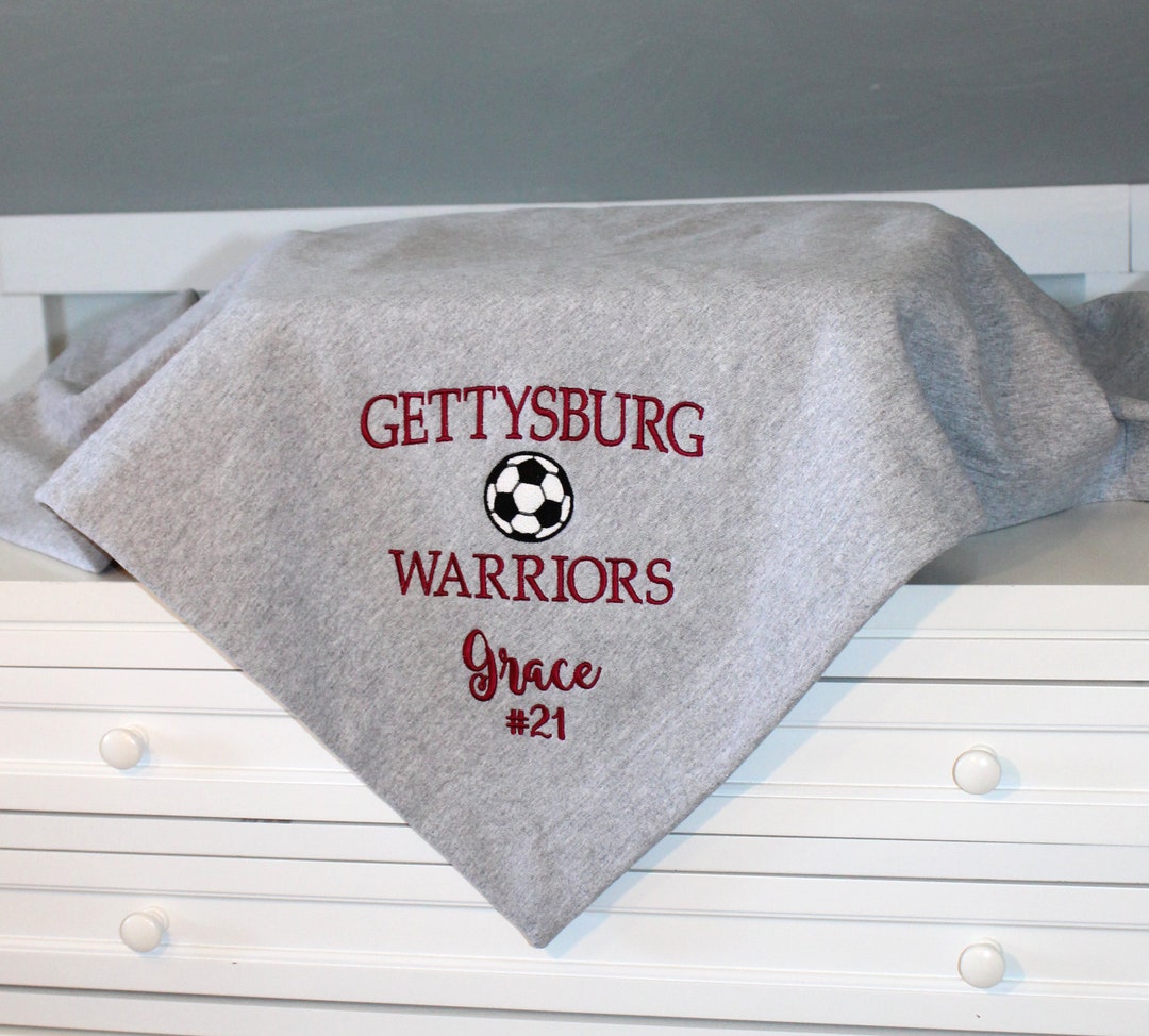 Sweatshirt Stadium Blanket College Blanket With Soccer Ball Graduation