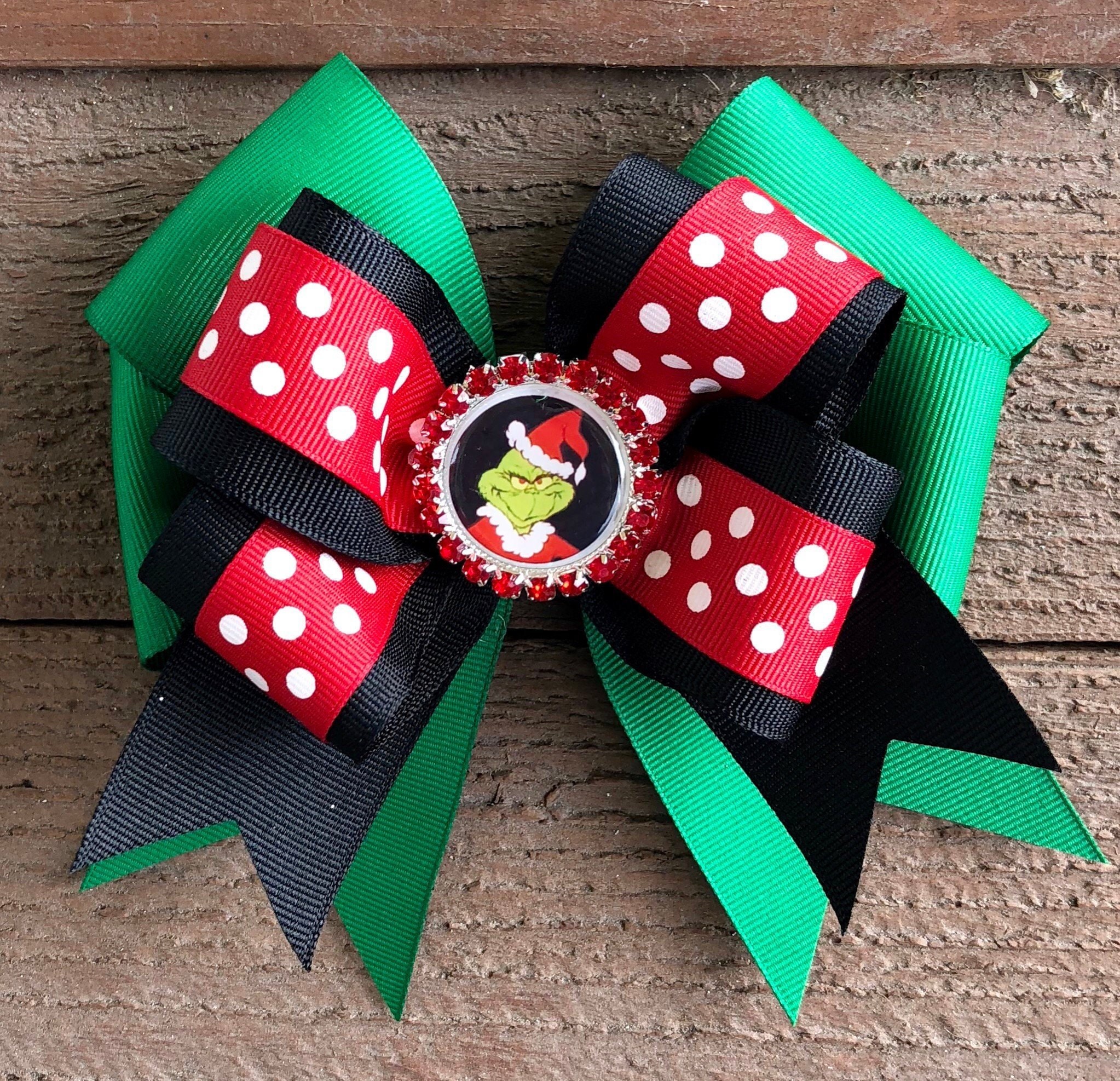 grinch hair bow grinch christmas grinch bow christmas hair Etsy