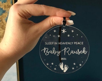 Engraved Angel Baby Ornament, Miscarriage Remembrance Ornament, Infant Loss Ornament, Stillborn Baby Memorial Ornament, Pregnancy Loss Gift