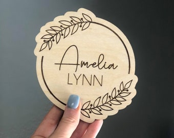 Engraved Baby Name Sign | High-Quality Wooden Name Sign | Birth Announcement | Nursery Décor | Photo Prop | Personalized Baby Keepsake