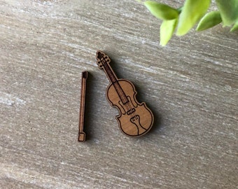 World's Smallest Violin: Engraved Cherry Hardwood Sarcastic Gift