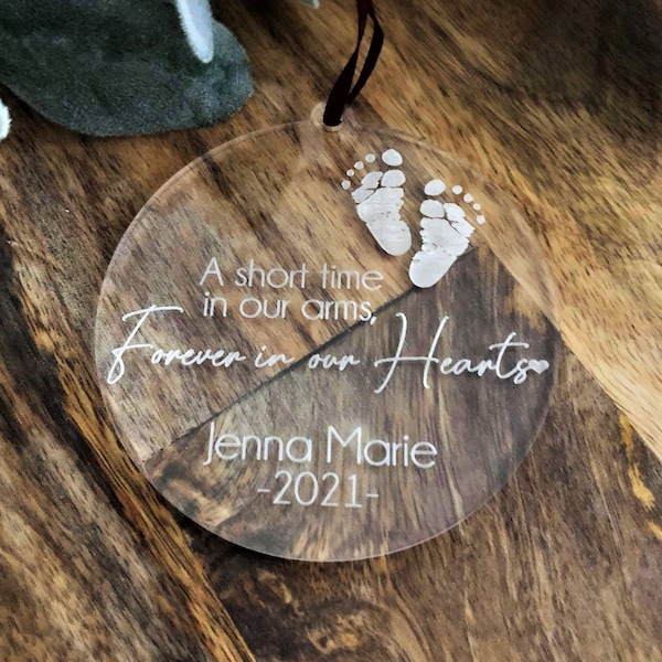 Engraved Memorial Ornament | Personalized | Loving Memory | Infant Loss Christmas Ornament | Stillborn | Miscarriage | Baby Keepsake