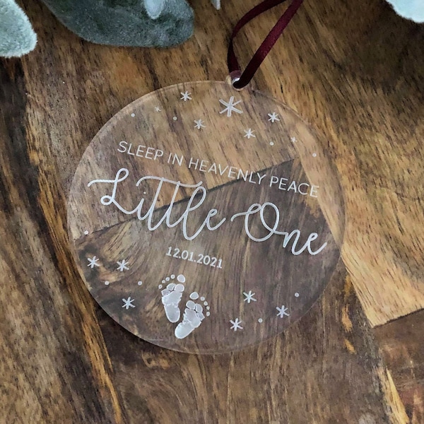 Engraved Baby Memorial Ornament, Personalized Infant Loss Ornament, Angel Baby Christmas Keepsake, Stillborn Ornament, Miscarriage Ornament