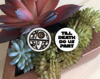 Personalized Engraved Cufflinks | Space Inspired | Wood and Stainless Steel | Any Occasion | Unisex