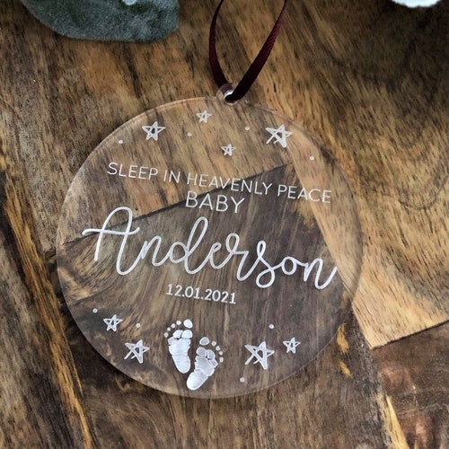 Engraved Baby Memorial Ornament Personalized Infant Loss Etsy