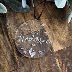 Engraved Infant Loss Ornament, Miscarriage Ornament, Infant Loss Gift, Stillborn Baby Remembrance Memorial Ornament, Angel Baby Gift