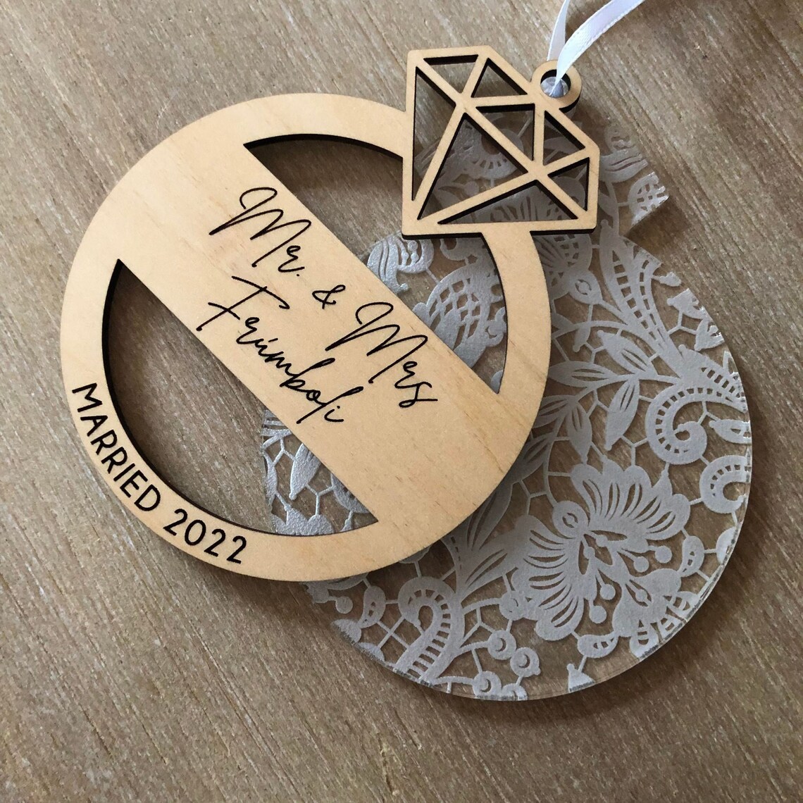 Engraved Wedding Ornament Engraved Newlywed Gift - Etsy