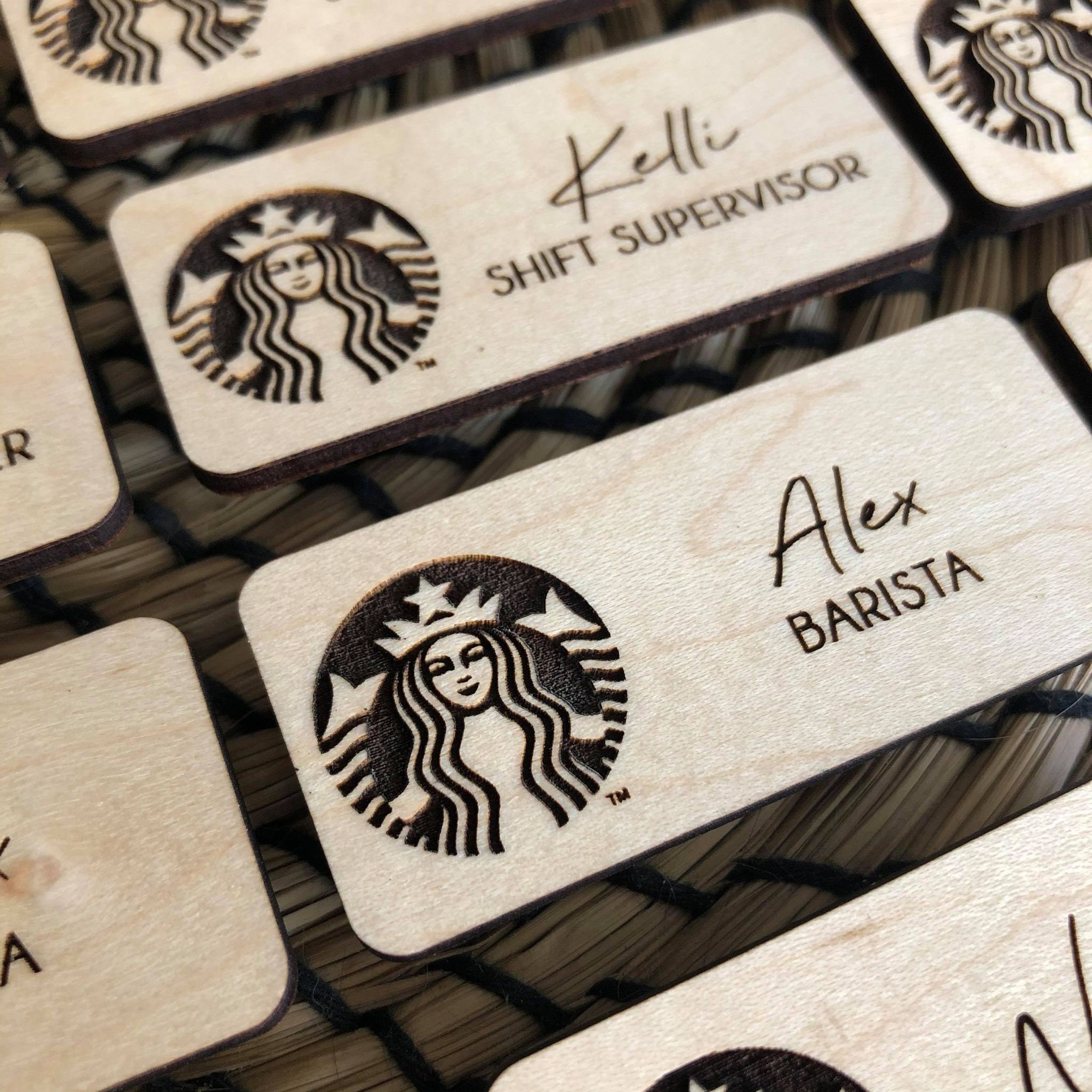 engraved ! Name Badges Ideal for work clubs events school Magnetic Back 