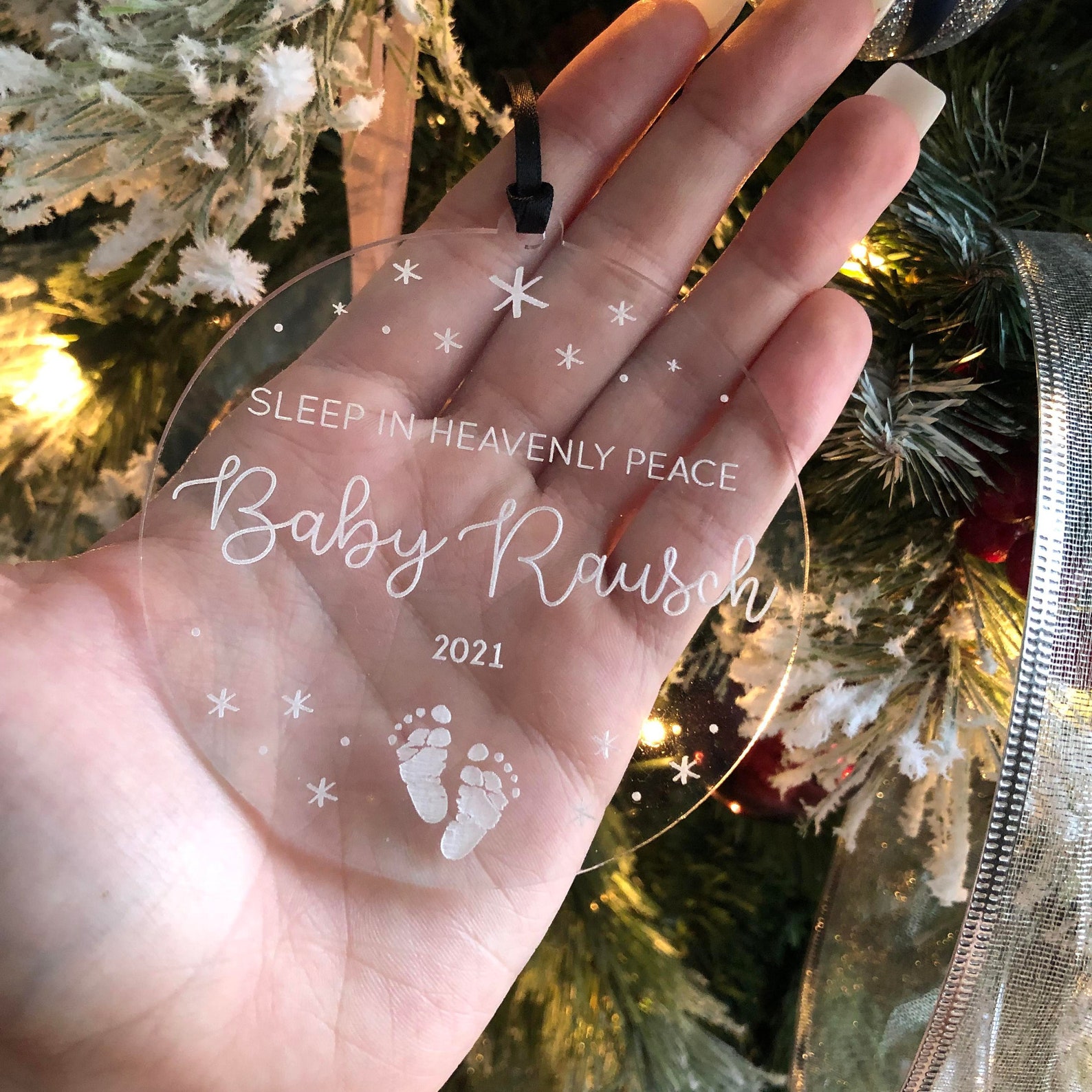 Engraved Angel Baby Ornament Miscarriage Remembrance Etsy