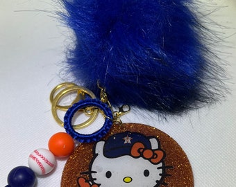 Orange and Blue purse charm keychain