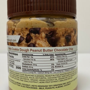 Keto Cookie Dough: Peanut Butter Chocolate Chip Cookie Dough. Keto Friendly Edible Cookie Dough Sugar Free, Low Carb, gluten free Snack image 4