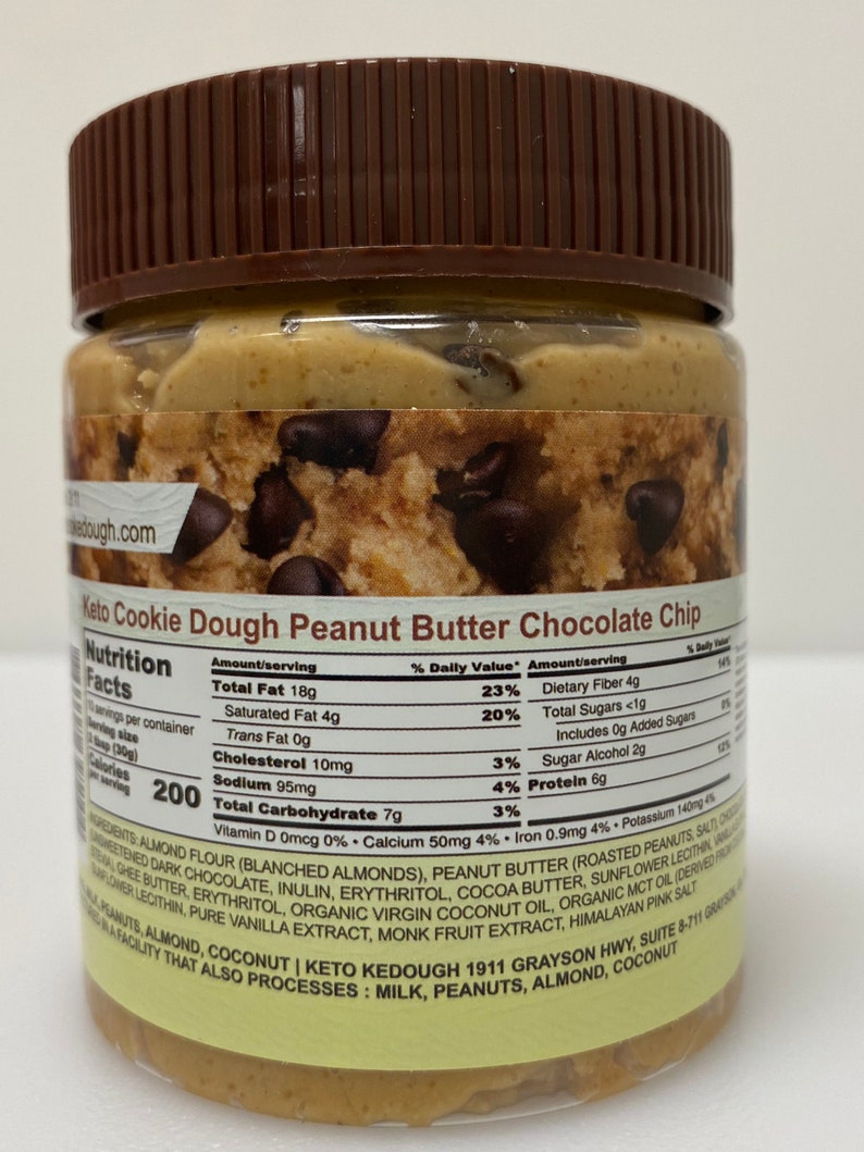 Keto Cookie Dough: Peanut Butter Chocolate Chip Cookie Dough. Keto Friendly Edible Cookie Dough Sugar Free, Low Carb, gluten free Snack image 4