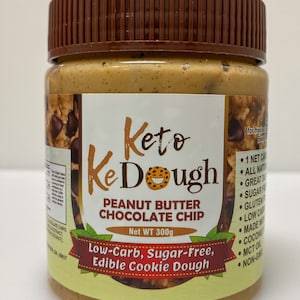 Keto Cookie Dough: Peanut Butter Chocolate Chip Cookie Dough. Keto Friendly Edible Cookie Dough Sugar Free, Low Carb, gluten free Snack image 1