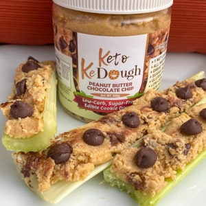 Keto Cookie Dough: Peanut Butter Chocolate Chip Cookie Dough. Keto Friendly Edible Cookie Dough Sugar Free, Low Carb, gluten free Snack image 6