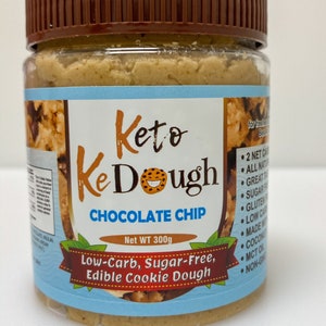 Keto Cookie Dough: Chocolate Chip cookie dough. A perfect keto dessert, keto snack, keto treat, low carb treats, sugar free keto treats,