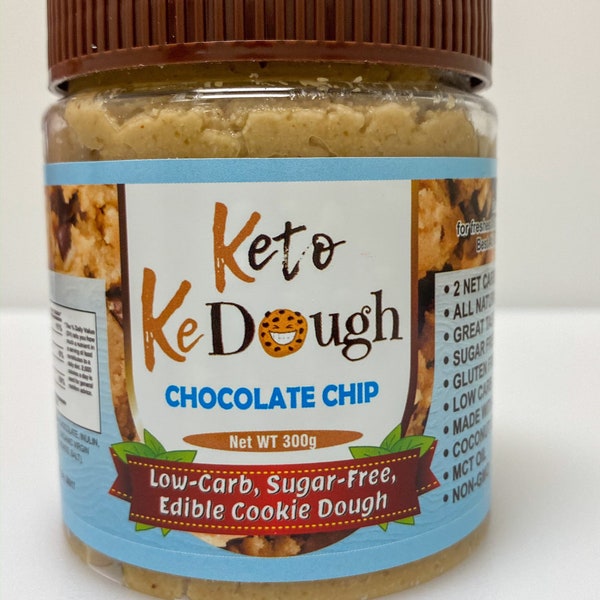 Keto Cookie Dough: Chocolate Chip cookie dough. A perfect keto dessert, keto snack, keto treat, low carb treats, sugar free keto treats,