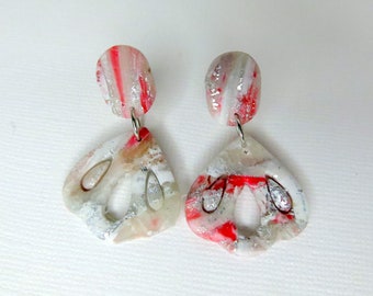 Peppermint Style Small Dangle Drop - Yule Earring - Christmas Earring - Holiday Earring - Gift for Mom - Gift for Teen - Holiday - 108