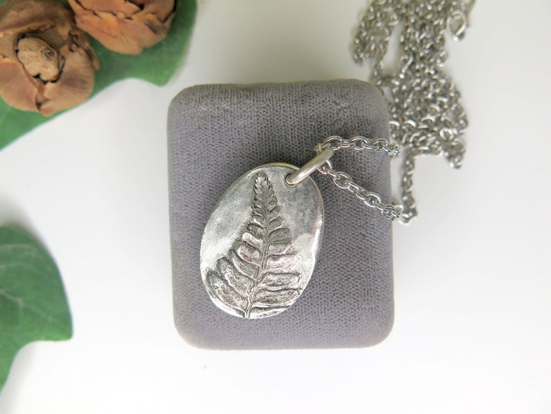 Fern Silver Toned Necklace for Plant Lover Fern Necklace Silver Nature Lover Necklace Plant Lover Jewelry Silver Leaf Botanical Gift image 9