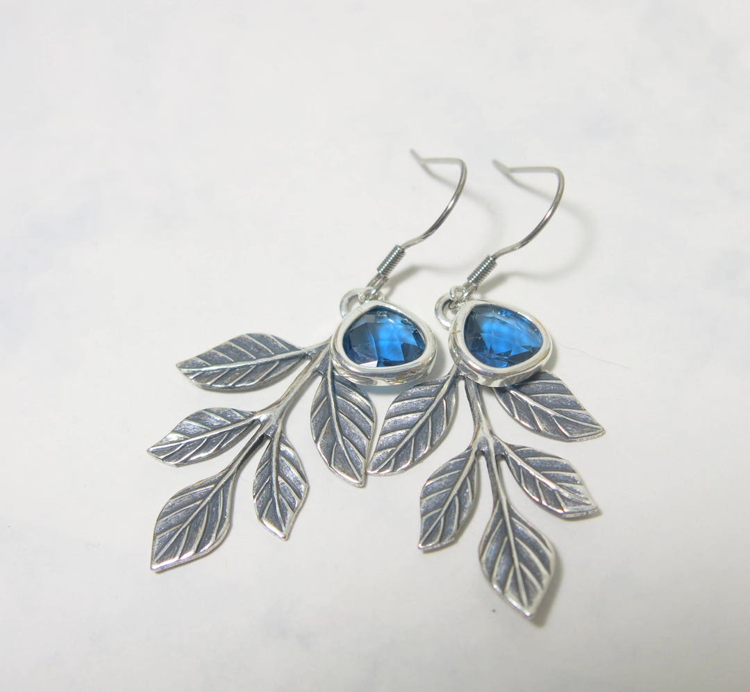 Liza Earring, Brass - Branch with Leaves main image 1