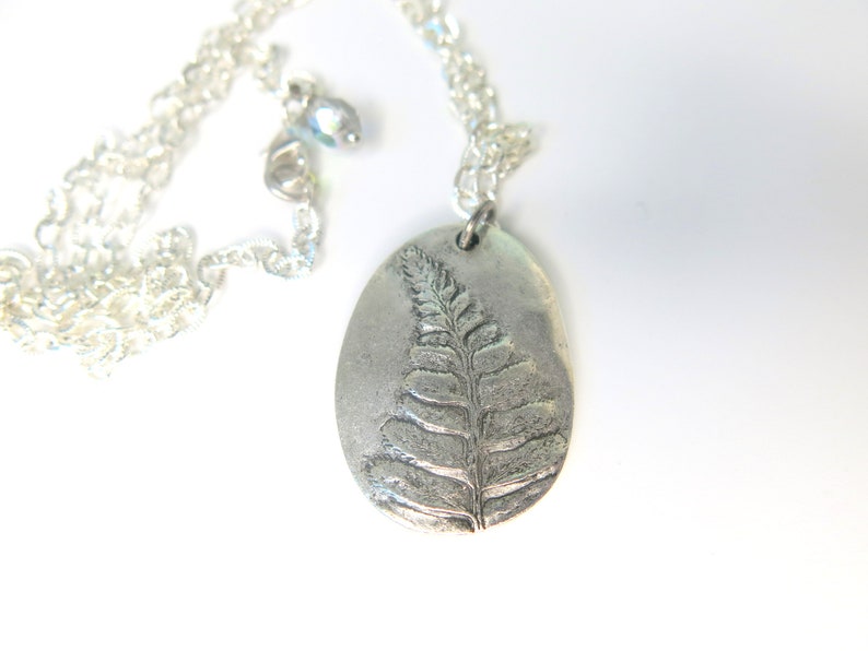 Fern Silver Toned Necklace for Plant Lover Fern Necklace Silver Nature Lover Necklace Plant Lover Jewelry Silver Leaf Botanical Gift image 1