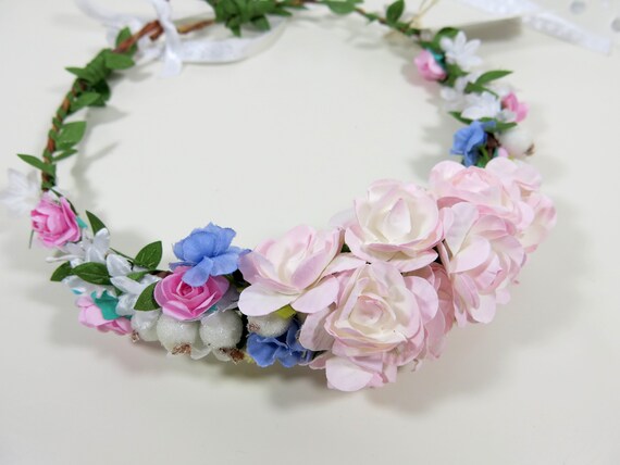 High end copper wire handmade pink flowers golden leaves bridal headdress soft bride