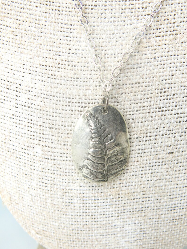 Fern Silver Toned Necklace for Plant Lover Fern Necklace Silver Nature Lover Necklace Plant Lover Jewelry Silver Leaf Botanical Gift image 4