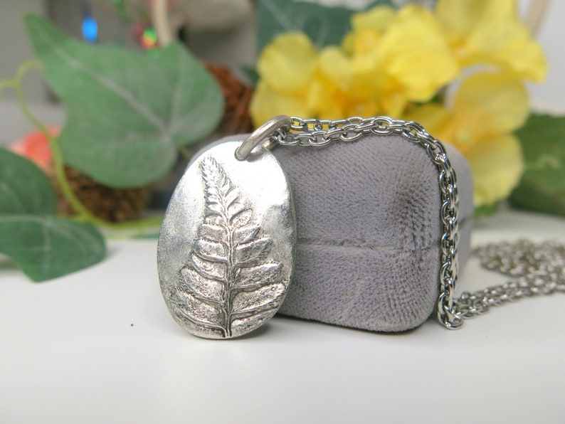 Fern Silver Toned Necklace for Plant Lover Fern Necklace Silver Nature Lover Necklace Plant Lover Jewelry Silver Leaf Botanical Gift image 7