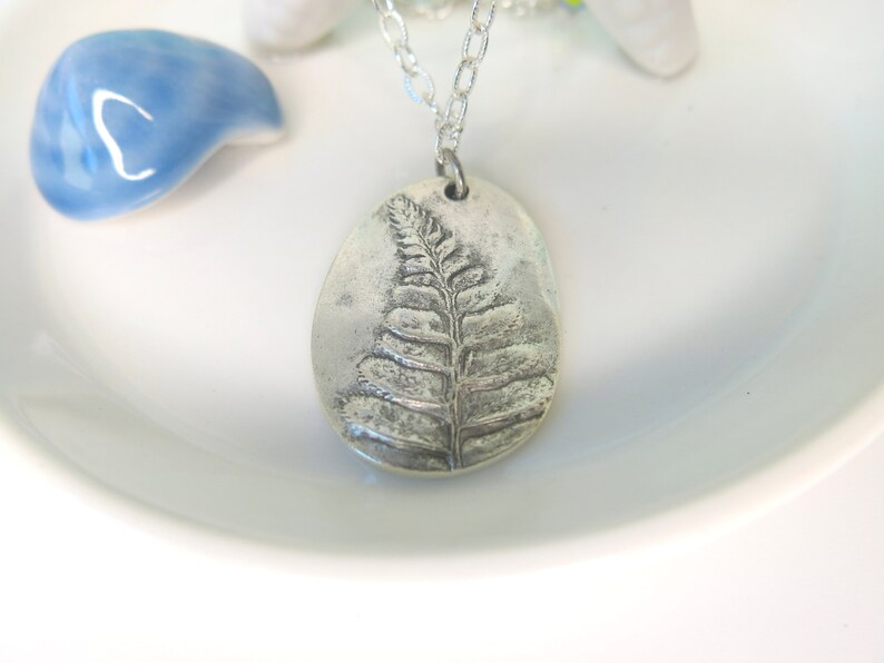 Fern Silver Toned Necklace for Plant Lover Fern Necklace Silver Nature Lover Necklace Plant Lover Jewelry Silver Leaf Botanical Gift image 3