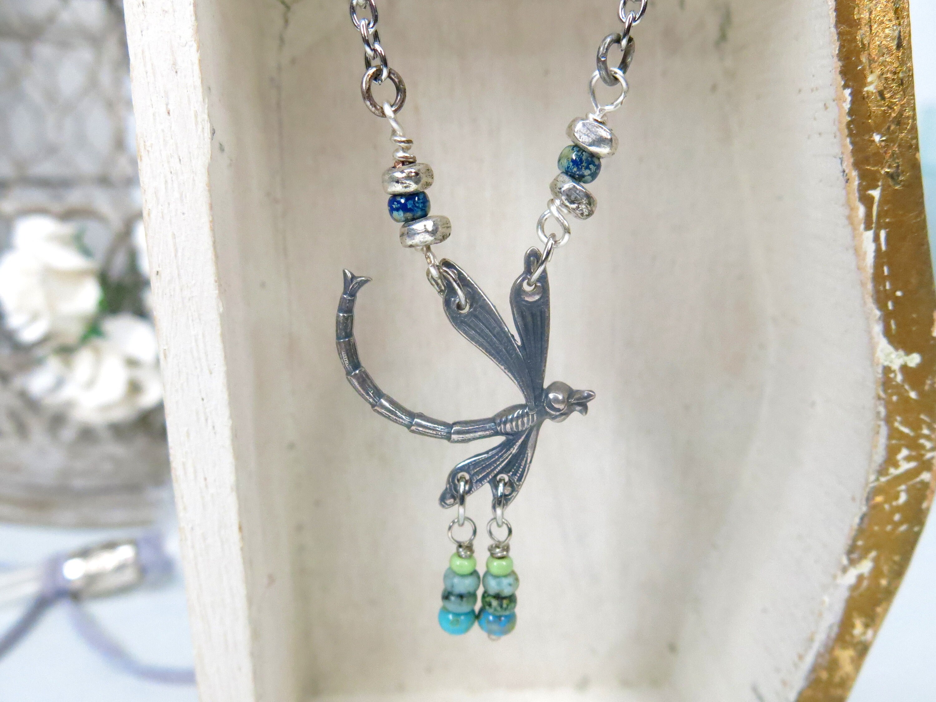 Jasper Dragonfly Choker Insect 