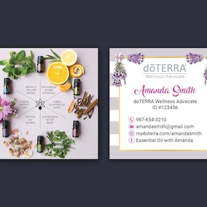 Wizytówki doTERRA, spersonalizowana wizytówka Doterra, nowoczesna wizytówka, olejek eteryczny, drukowana wizytówka DO30