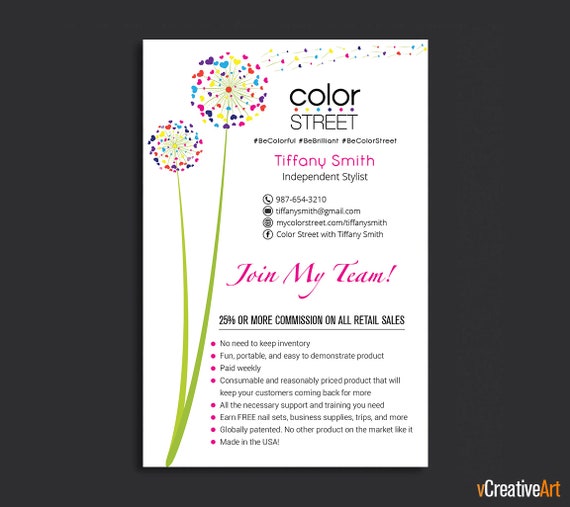 printable color street join my team card color street create my own flyer free
