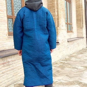 Uzbek vintage ikat robe ,chapan.Handwoven Ikat Adras chapan from Uzbekistan image 4