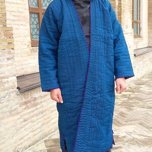 Uzbek vintage ikat robe ,chapan.Handwoven Ikat Adras chapan from Uzbekistan image 2