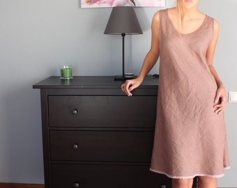 Linen nightgown, bias cut