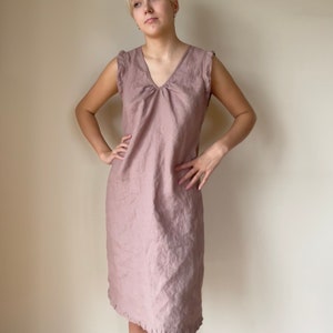 Camisón de lino sin mangas - Lino puro suavizado