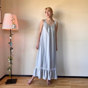 Long laced linen nightgown