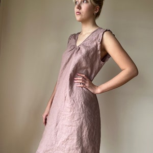 Sleeveless Linen Nightgown - Softened pure linen