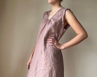 Sleeveless Linen Nightgown - Softened pure linen